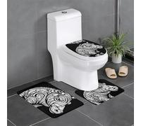 WZYCWB Set di tappetini con stampa astratta ippopotamo, tappetino da bagno, camera da letto, cucina, assorbimento dell'acqua veloce