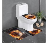 WZYCWB Set di tappetini stampati con stampa di pallacanestro sul fuoco e fiamma d'acqua, tappetino da bagno, tappetino da camera da letto, tappetino da cucina, assorbimento dell'acqua veloce