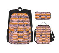 WZYCWB Set di zaino per pittura astratta (3 pezzi) - borsa per la scuola per studenti + astuccio + borsa per il pranzo, zaino di grande capacità