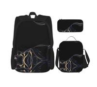 WZYCWB Set zaino Campus Life (3 pezzi) con increspature trasparenti: borsa per la scuola + astuccio + borsa per il pranzo, soddisfa tutte le esigenze quotidiane degli studenti