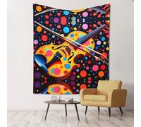 WZYCWB Sfondo decorativo stampato da parete con violino, 152,4 x 129,5 cm, adatto per feste in campeggio, decorazione per la casa