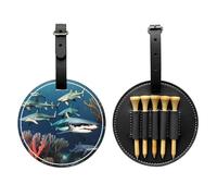 WZYCWB Sharks Under The Sea - Borsa portaoggetti per tee da golf con stampa speciale, design portatile con fibbia da appendere, Nero , Taglia unica, Valigia