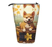 WZYCWB Shiba Inu on Board, contenitore retrattile per portapenne, porta pennelli da trucco o portamonete con coulisse.