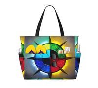 WZYCWB Shine in tutte le direzioni Borsa da spiaggia grande borsa da viaggio palestra piscina borsa con cerniera