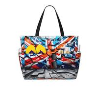WZYCWB Shock Graffiti Bandiera stampata borsa da viaggio spiaggia per nuoto e fitness/supermercato shopping/vacanza al mare