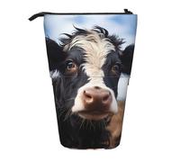 WZYCWB Simpatica mucca contenitore retrattile per portapenne, porta pennelli da trucco o borse con coulisse per monete.