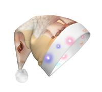 WZYCWB Simpatico agnello stampato luminoso cappello di Babbo Natale - perfetto per Natale, Capodanno e feste