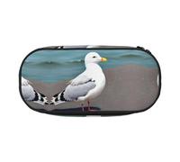 WZYCWB Simpatico astuccio con gabbiano di grande capacità, multifunzione, portatile e resistente, per ufficio e scuola, Nero , Taglia unica, Beauty Case