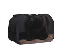WZYCWB Simpatico astuccio portatile a forma di gatto nero, ideale per organizzare penne in ufficio o riporre pennelli da trucco