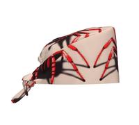 WZYCWB Simpatico berretto da lavoro con stampa di un piccolo ragno rosso, elegante e regolabile, adatto per chef, allenamenti in palestra o doccia.