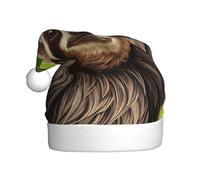 WZYCWB Simpatico cappello da Babbo Natale con motivo bradipo, adatto per feste di Natale, feste di Capodanno e spettacoli teatrali.