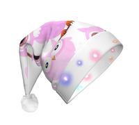 WZYCWB Simpatico cappello da Babbo Natale stampato con gufo, perfetto per Natale, Capodanno e feste