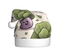 WZYCWB Simpatico cappello di Babbo Natale con motivo cavolo, adatto per feste di Natale, feste di Capodanno e spettacoli teatrali.