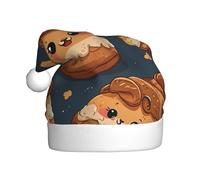 WZYCWB Simpatico cappello di Babbo Natale con motivo croissant, adatto per feste di Natale, feste di Capodanno e spettacoli teatrali.