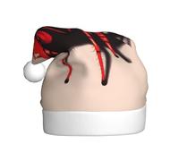 WZYCWB Simpatico cappello di Babbo Natale con motivo ragno rosso, adatto per feste di Natale, feste di Capodanno e spettacoli teatrali.