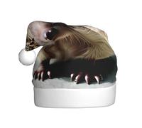 WZYCWB Simpatico cappello di Babbo Natale con motivo riccio, adatto per feste di Natale, feste di Capodanno e spettacoli teatrali.