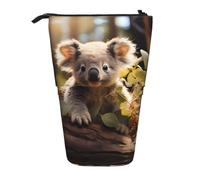 WZYCWB Simpatico contenitore retrattile a forma di pianta di koala per portapenne, porta pennelli da trucco o borse con coulisse per monete.