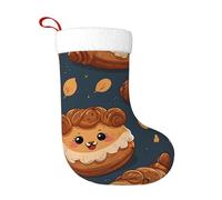 WZYCWB Simpatico croissant con stampe di calze natalizie, appese al caminetto, sono perfette per contenere regali e dolci.