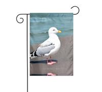 WZYCWB Simpatico gabbiano stampato bandiere decorative da giardino, piccole bandiere impermeabili per esterni, decorazione per atmosfera festiva