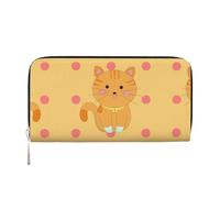 WZYCWB simpatico gattino cartone animato stampato portafoglio con cerniera perfetto per viaggi, affari e uso quotidiano. Contiene telefoni cellulari e contanti.