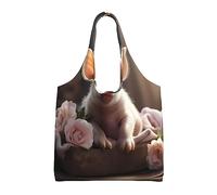 WZYCWB Simpatico giovane maiale stampato borsa in tela monospalla alla moda, adatta per viaggi quotidiani e shopping