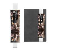 WZYCWB Simpatico giovane maialino segnalibro regolabile, in pelle, perfetto per il rientro a scuola, regalo di Natale segnalibro in pelle portapenne