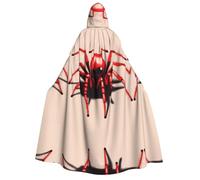 WZYCWB Simpatico mantello con cappuccio con motivo ragno rosso | Perfetto per Halloween, feste in maschera e feste a tema.