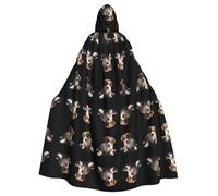 WZYCWB Simpatico mantello con cappuccio stampato a forma di cane, adatto per feste in maschera, feste di Halloween e cosplay