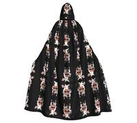 WZYCWB Simpatico mantello con cappuccio stampato a forma di mucca, adatto per feste in maschera, feste di Halloween e cosplay
