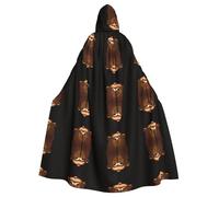 WZYCWB Simpatico mantello con cappuccio stampato a forma di testa di orso, adatto per feste in maschera, feste di Halloween e cosplay