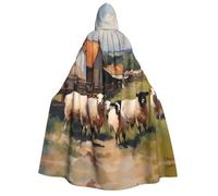 WZYCWB Simpatico mantello con cappuccio stampato con animali della fattoria, perfetto per feste di Halloween, spettacoli teatrali e servizi fotografici.