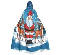 WZYCWB Simpatico mantello con cappuccio stampato con cervo natalizio, perfetto per feste di Halloween, spettacoli teatrali e servizi fotografici.