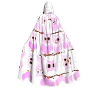 WZYCWB Simpatico mantello con cappuccio stampato con gufo, perfetto per feste di Halloween, spettacoli teatrali e servizi fotografici.