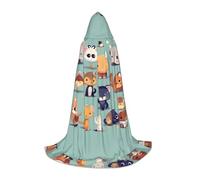 WZYCWB Simpatico mantello con cappuccio stampato con piccoli animali S perfetto per maghi e costumi da gioco di ruolo (S-L)