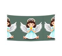 WZYCWB Simpatico piccolo angelo stampato evento decorazione festa appeso bandiera, 70 x 35, sfondo interno esterno appeso banner bandiera
