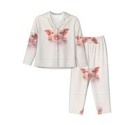 WZYCWB Simpatico pigiama a maniche lunghe con motivo a porcellino piccolo, caldo, comodo e caldo, per autunno/inverno, Nero , S-3XL