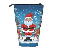 WZYCWB Simpatico portapenne retrattile con stampa di cervo natalizio, adatto per l'uso come semplice borsa per cosmetici, portafoglio, ecc.