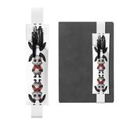 WZYCWB Simpatico segnalibro regolabile a forma di coniglietto, portapenne in pelle, perfetto per il rientro a scuola, regalo di Natale, segnalibro portapenne in pelle