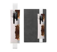 WZYCWB Simpatico segnalibro regolabile con testa di orso, portapenne in pelle, perfetto per il rientro a scuola, regalo di Natale, segnalibro portapenne in pelle