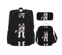 WZYCWB Simpatico set di zaino Husky Campus Life (3 pezzi) - borsa per la scuola + astuccio + borsa per il pranzo, soddisfa tutte le esigenze quotidiane degli studenti