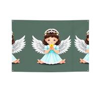 WZYCWB Simpatico striscione natalizio con piccolo angelo, 119,4 x 180,3 cm, adatto per Halloween, Natale, feste, riunioni, ecc.