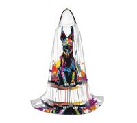 WZYCWB Sitting Doodle Dog Print M - Mantello con cappuccio | Costume Cosplay Halloween Anime Party Prop