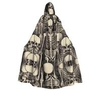 WZYCWB Skeleton Group - Mantella con cappuccio per adulti, unisex, per Halloween, carnevale, feste in maschera, giochi di ruolo