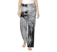 WZYCWB Sketching an eagle - Pigiama da donna in flanella con stampa di un'aquila, elegante abbigliamento per la casa, Nero , 5XL