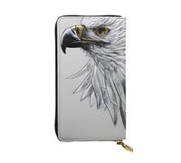 WZYCWB Sketching an eagle Portafoglio in pelle, scomparto con cerniera grande capacità, ottimo regalo per gli amici, pochette lunga 19,1 x 10,4 cm, nero, taglia unica, nero, taglia unica, Nero