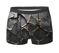 WZYCWB Slip boxer da uomo con crepe metalliche (S-XXL) - tessuto elastico leggero, traspirante, assorbe il sudore, free stretch, nero, Small