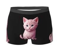 WZYCWB Slip boxer da uomo con gattino sorridente (S-XXL) - tessuto elastico leggero, traspirante, assorbe il sudore, free stretch, nero, XX-Large