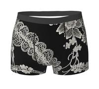WZYCWB Slip boxer da uomo in pizzo bianco (S-XXL) - tessuto elastico leggero, traspirante, assorbe il sudore, free stretch, nero, Small