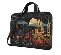 WZYCWB Small Towns, borsa a tracolla per computer portatile, adatta per uso quotidiano in ufficio e viaggi d'affari, Nero , 13 inch