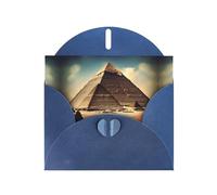 WZYCWB Sognando le piramidi di Khufu Blue Pattern biglietti, biglietti di auguri per le vacanze, adatti per familiari, amici e coppie